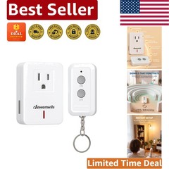 Indoor Remote Switch Kit – 1 Remote + 1 Outlet, Perfect for Easy Home Lighting