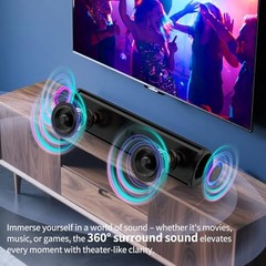 Sound Bar with 2.0CH 60W Peak Power, Bluetooth 5.3, 3 EQ Modes & Black-L03