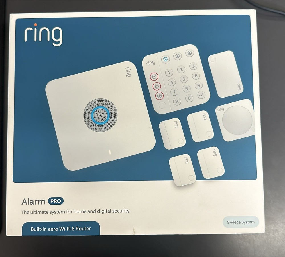 Ring Alarm Pro Home Security Kit Wi-Fi 6 router built-in – 8 pieces White