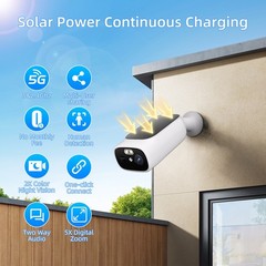 Solar Camera Security Outdoor – 100% Wire-Free Security Cameras Wireless Outdoor
