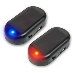 Solar Car Fake Alarm Light Signa With Wireless Anti Theft Warning LED Red Blue