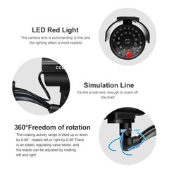 Dummy Security Camera Fake LEDs Flashing Light Home Surveillance Waterproof