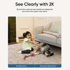 eufy Solo Indoor-Cam C220 Wired 2K Surveillance Camera, 24/7 Recording