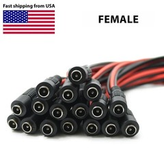 Lot Real 18AWG DC Power Pigtail Cable 12V 5A Male & Female Pack 2.1mm x 5.5mm