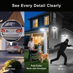 4K Floodlight Security Camera,Security Camera Outdoor with a 32GB Micro SD Ca…