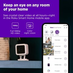 Roku Indoor Camera for Home Security, 2-Pack – Wired Security Camera with 1080p