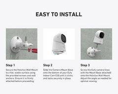Holicfun Wall Mount for Eufy Security Indoor Cam E30/E220/C220/C210, 360° Adjust