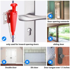 New Security Door Stop Alarm 120DB Hotel Home Portable Security Safety Tools USA