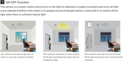 360 Degree Ceiling Occupancy Sensor PIR Motion Sensor Switch with 3 Detectors,10