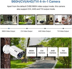 ZOSI HD 1080p 3.6mm lens with IR Cut CCTV Home Security Camera 80FT Night Vision