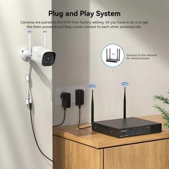 3MP Home IP Camera System Alert 10CH NVR WIFI Night Vision IP66 Waterproof