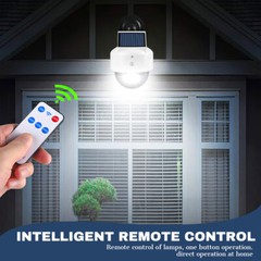 Solar Wall Light Dummy Cam Fake Security Dome Camera Flashing Red LED Flood Lamp
