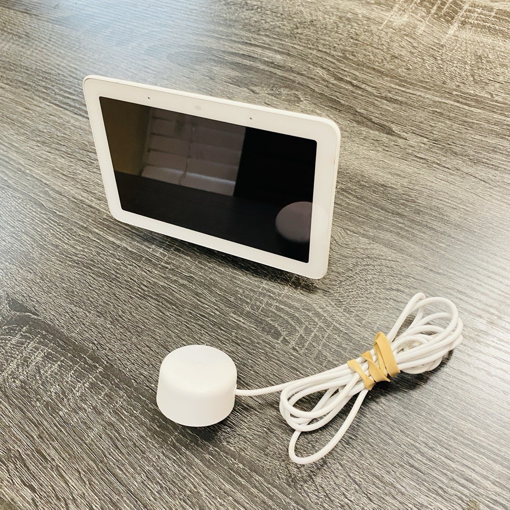 Google Nest Hub H1A 7″ Smart Home Display White/Light Green W/ Pwr Adapter Works