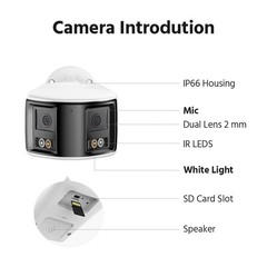 ANNKE FCD600 6MP Dual Lens 180° POE Security Camera Two-Way Audio AI Color Night