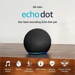 2022 Amazon Echo Dot 5th Gen Smart Speaker, Bigger Vibrant Sound with Alexa