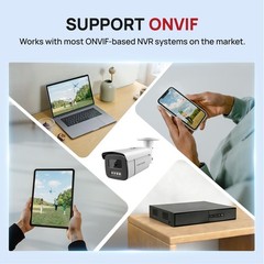 Vikylin 5MP Full Color POE Camera Outdoor Home NDAA Onvif IP Camera Wired 3.6mm