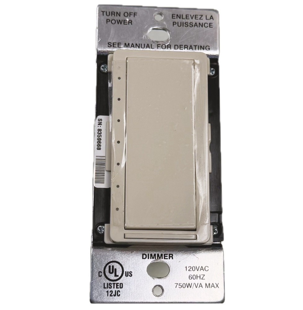 Crestron CLW-DIMEX-E-W-S Wireless In-Wall Dimmer, 120V, Almond w/ Button caps