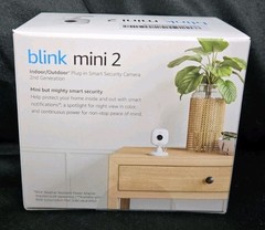White Blink Mini 2 Indoor Outdoor 1080P Plug-in Smart Security Camera New 1 Unit