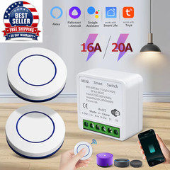 20A Tuya Wifi Smart Switch 16A RF 433Mhz Wireless Relay Receiver Mini round Pane