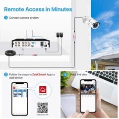 ZOSI 5MP Lite Home Security Camera System H.265+ 8CH CCTV DVR with 1/2TB HDD