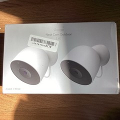 2-Pack Google Nest Cam Outdoor 2K Wired 2nd Gen Security Camera Snow GA09965-US