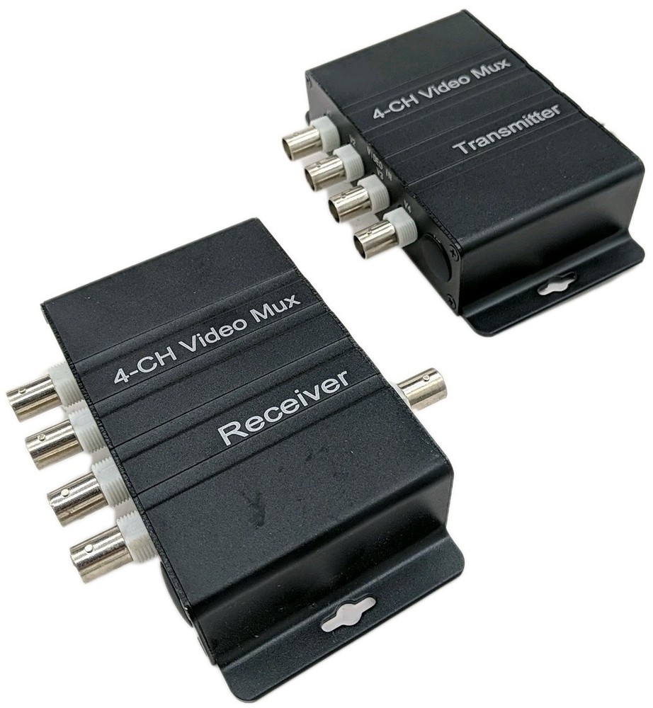 4 Channel Video Multiplexer BNC Head Iron Shell, Single Core Coaxial Cable DC12V