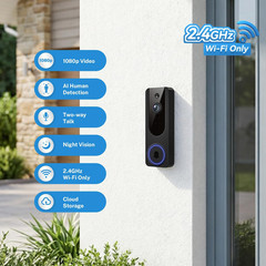 1080P Wireless Wi-Fi Doorbell Camera for Home Safety, Night Vision, 2-Way Audio,