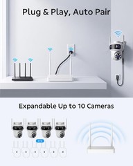 Wireless Security Camera System Rechargeable 7″ Touchscreen Monitor No WiFi Need