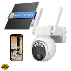 4G LTE Security Camera No Internet Needed, Free Cloud Storage, 360° PTZ Outdo…