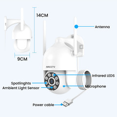 ARCCTV Wireless PTZ Security Camera System Home WiFi PIR CCTV Camera 2 Way Audio