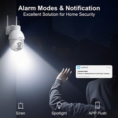 ANRAN Wireless Solar Security Camera System 360° PTZ 5MP WIFI Outdoor Audio Cams