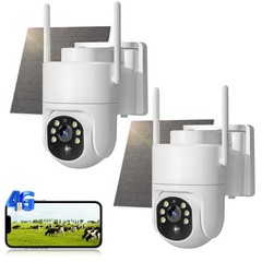 4G LTE Cellular Security Camera PTZ No WiFi Solar Outdoor Night Vision +SIM Card