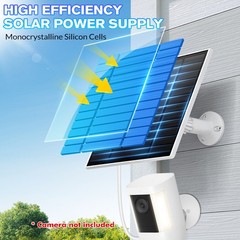 10W Solar Panel Charger for with Micro USB & Type-C DC Port for Security Cameras