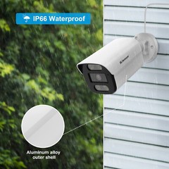 Jennov 4K 8MP PoE IP Camera Weatherproof CCTV Security Camera Night Vision Audio