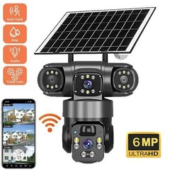 2X V380PRO 3 Lens 6MP Solar Home Security Camera Outdoor Wifi Wireless PTZ CCTV