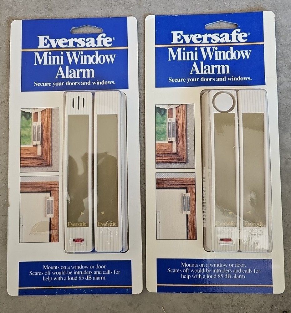 Lot Of 2 Eversafe Mini Window Alarm Home and Office 85 dB Safety Security Alarm