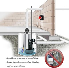Briidea Indoor/Outdoor High Water Alarm with 110dB Loud Alarm