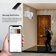 Solar-Powered 360° Live View Camera with 2K Color Night Vision & Alerts