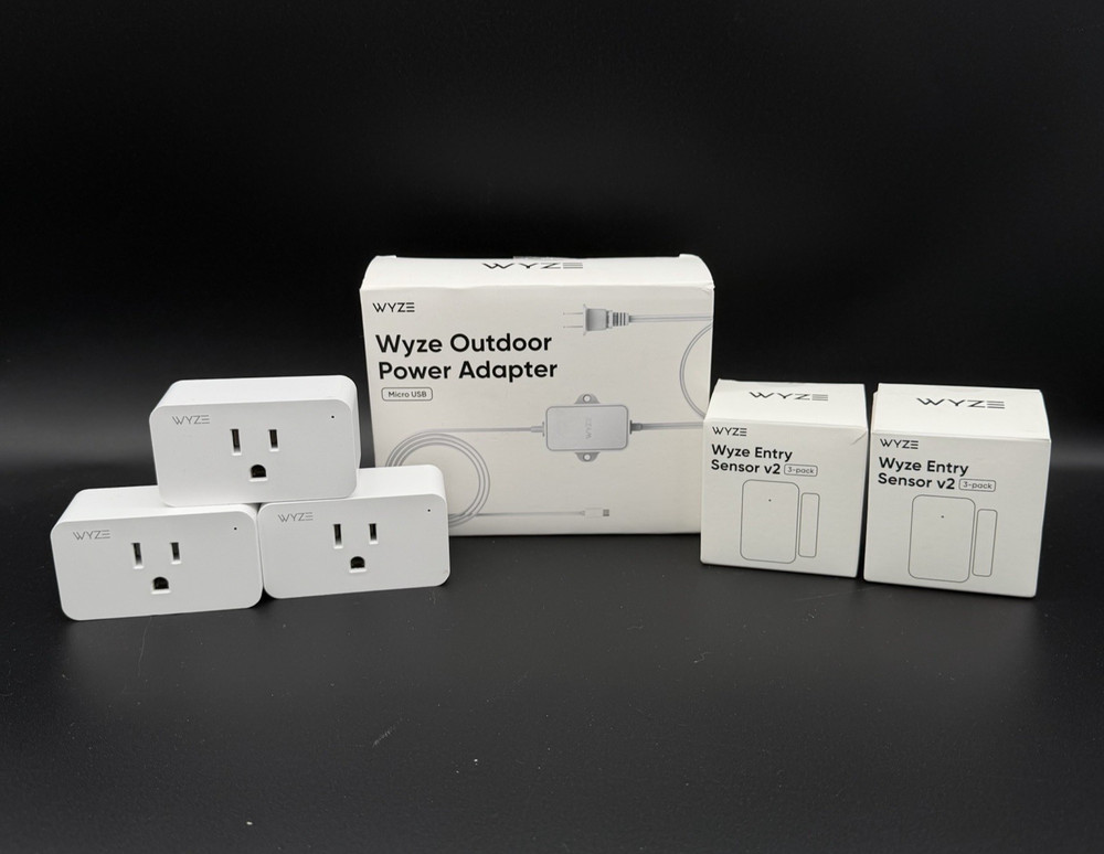 Wyze Smart Home Lot 5 Entry Sensor V2 3 Sense Cubes Outdoor Adapter