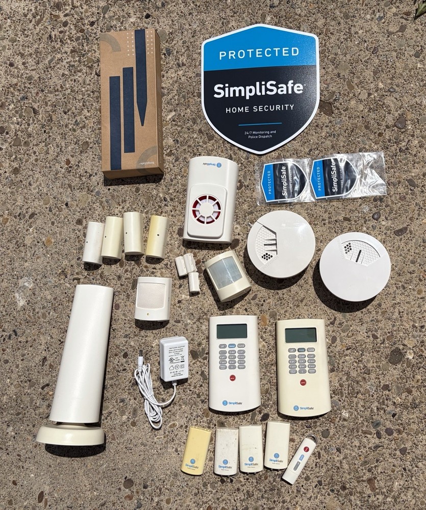 SimpliSafe Gen 1 Base Station BS2000 Keypad Key Fob Motion Door Sensors Bundle