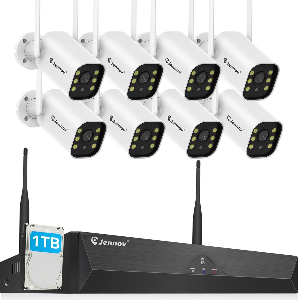Jennov 5MP WiFi Security Camera System 10CH NVR Infrared Night Vision Outdoor