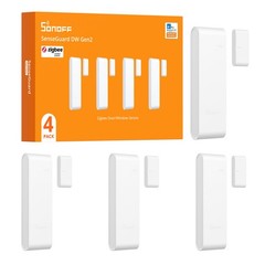 4 Pack SONOFF Zigbee Wireless Door Window Sensor, Home Window Door Contact Alarm