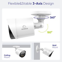 SANNCE 1-4pcs 1080P Color Night Vision CCTV 2MP Security Camera System Outdoor