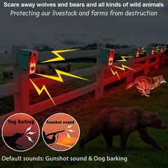 Solar Outdoor Motion Sensor Alarm-Dog Barking&Gunshot Sound,Support Recording