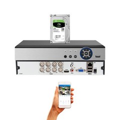 8 Channel H.265 H.264 Security DVR w 2TB Hard Drive CCTV Camera Video Recorder