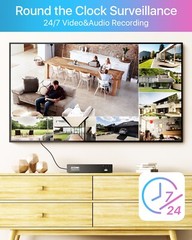 ZOSI 4K 8 Ports 16CH NVR 5MP CCTV Camera PoE Security System 2-Way Audio 2TB HDD