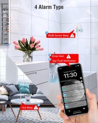 SW2 Water Leak Detector Sensor with 95dB Alarm, No Subscription Fee, Home Wir…