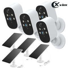 4Pcs Wireless Solar Battery Camera Outdoor WiFi Home Security Camera System