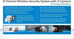 Supersonic 8CH Wireless Security Camera System 4 Cam 1080P 1TB Night Vision NEW