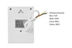 12V Wired Doorbell Chime for Access Control System, Loud 90dB Ding Dong White